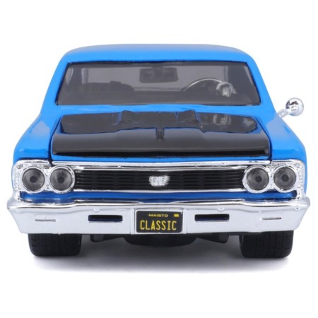 MASTO DIE-CAST 1966 Chevelle SS 396 machine, opening doors, 1:24, blue color-9