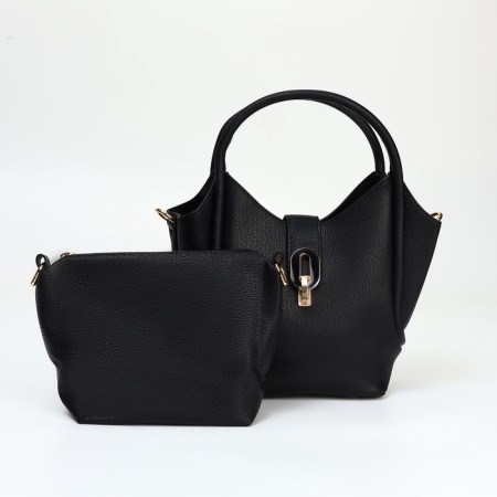 Bag Female Tout with zipper, black color-7