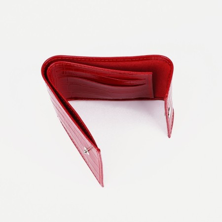 Women's wallet on the button, red color-2