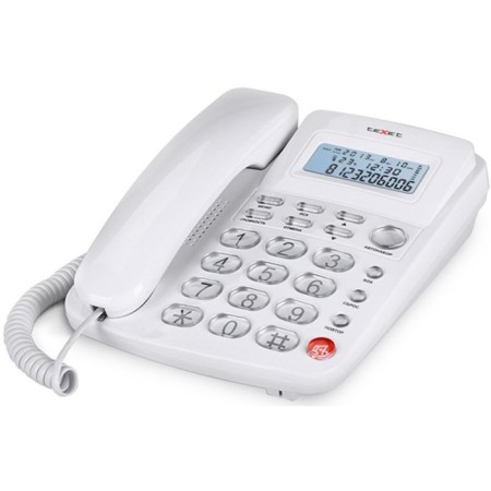 Texet TX 250 phone, wired, built -in display, white-1