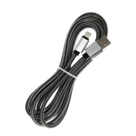 Lightning cable - usb, 2.1 a, nylon braid, 2 meters, silver-2