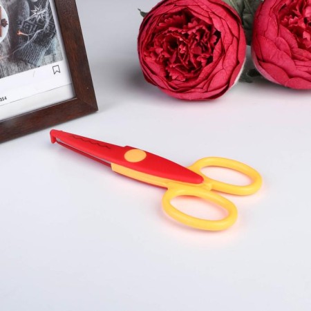 Scissors embossed colored handles, set 12 pcs mix-2
