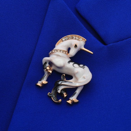 Brooch "Unicorn" magic, color in gold-3