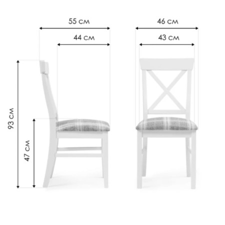 Wooden Calatei chair array of beech/fabric, ivory/gray 46x55x93 cm-6