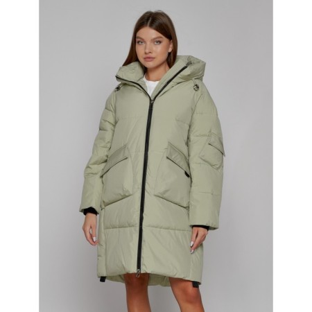 Coat insulated winter female, size 50, color light green-7