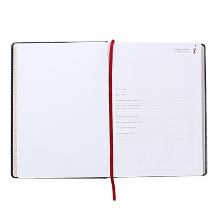 Diary of Leduced A4, 136 sheets of Sidney Nebraska, solid cover, artificial leather, gold cut, liesse, blue-5