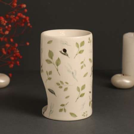 Aroma lamp ceramics "Clear. Snings" White 7.2x7.2x11.6 cm-3