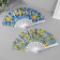 Fan plastic, textile "Lemon ornament" mix 23 cm