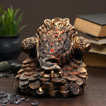 Figure "Toad on coins" 18x18x18cm-2