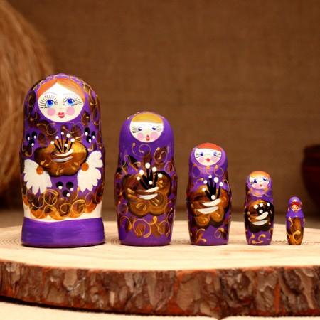 Matryoshka 5-doll "chamomile Lolita", 10-11 cm