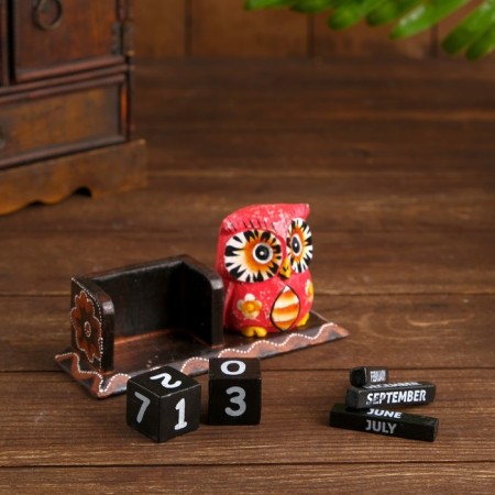 Calendar table tree "Pink Owl" 15x6x7 cm-1