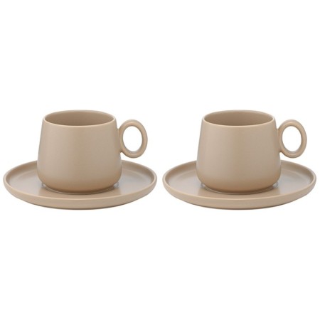 Tkano Essential Tea Set, 250 ml, 2 pcs, beige color