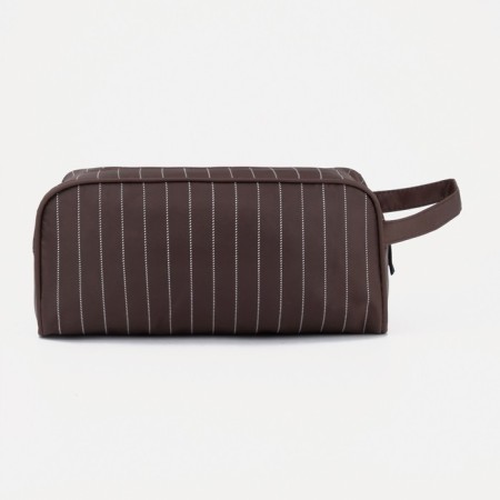 Lightning cosmetic bag, external pocket, brown color-1