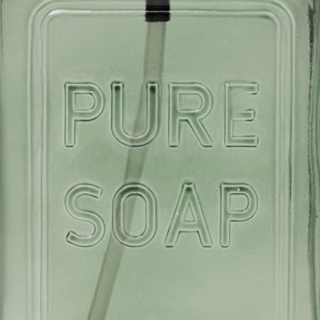 Glass soap dispenser 580 ml, the color is transparent green, black pump-2