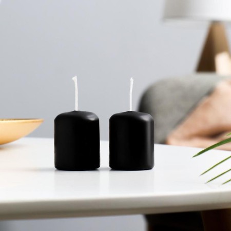 Set of candles - cylinders, 4x5 cm, set 2 pcs, black-1