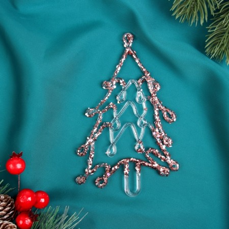 Decoration Christmas tree "Christmas tree shine" 14x8 cm, transparent pink