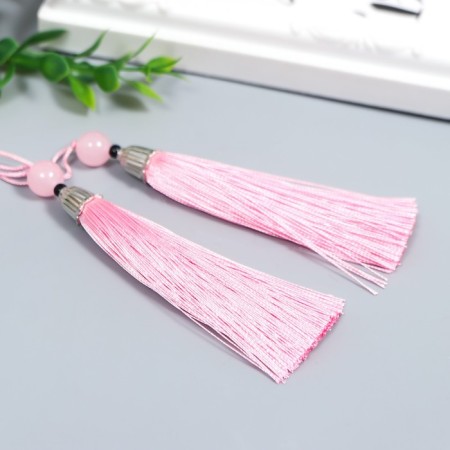 Decor for creativity Textile "Brush with a bead" Direct pink set 2 pcs 10x1 cm-1