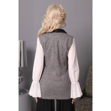 Women's vest, size 42, gray color, black-11