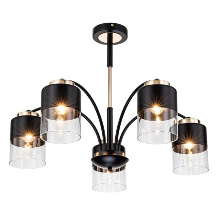 Lamp on the ESCADA rod, 2121/5p. 5x40W, e27, 680x680x490 mm, black/gold color