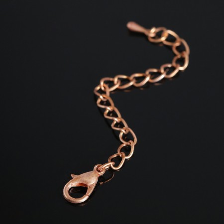 Karabin castle (set 5 pcs.), 10 × 5 mm, with an extension chain of 7.5 cm, Copper color