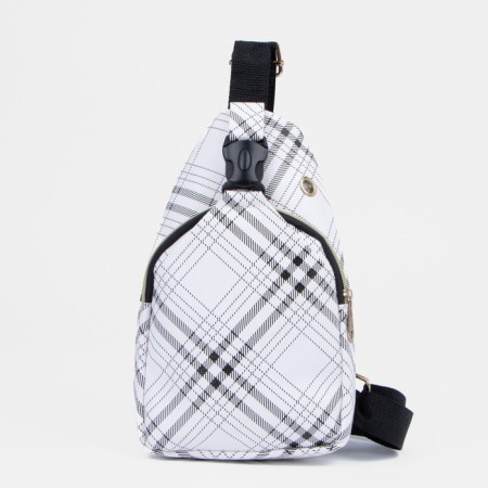 Women's sling bag made of artificial leather, white color