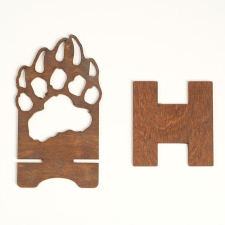 Standing for the phone "Paw", 15x8 cm, tree-3