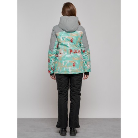 Ski jacket female winter, size 46, turquoise color-17