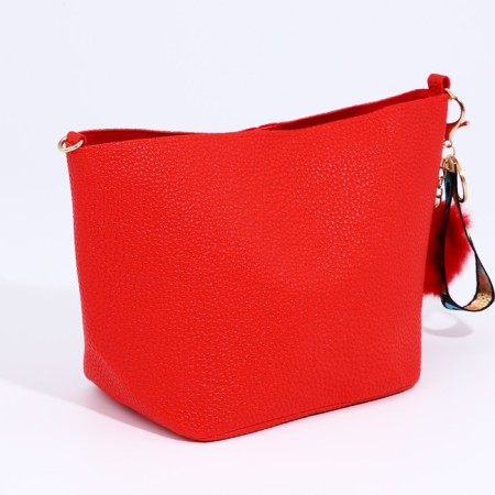 Bag Cross-Bodi with a zipper, red color-2