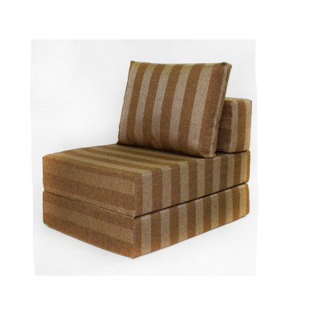 Handwheel chair-bed "Octa", size 75x100x75 cm, mobbled, brown strip