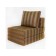 Handwheel chair-bed "Octa", size 75x100x75 cm, mobbled, brown strip
