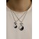 Kulons "Demetrons" yin-yang, black and white color in silver, 44 cm