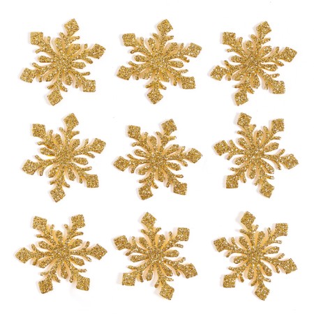 Decor "Snowflakes", set 9 pcs., Color gold-1