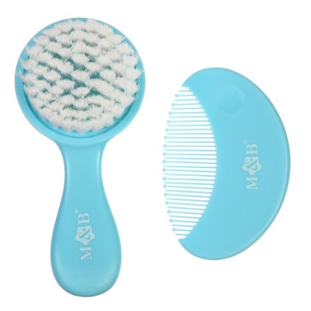 Baby comb + massage hair brush, from 0 months., Biryuzovoy color-5