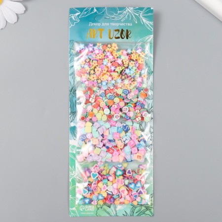 Decor for creativity plastic "Fruit love" set 4 types x 5 g 8x20 cm