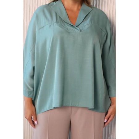 Female blouse, size 50, green color-10