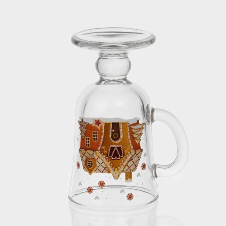 New Year's glass mug for gingerbread house mulled wine, 200 ml-3