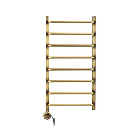 Domoterm electric heated towel rail "Stefano", 400 x 800 mm, 8 crossbars, lion, bronze