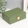 Casket to the leatherette for jewelry "Matte surface. Rectangular" Green 16x11.5x5.5 cm