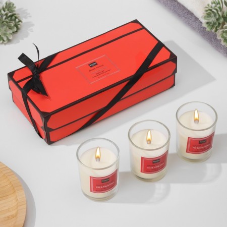 A set of fragrance candles "Aroma Candle", figs and black currants, 3 pcs