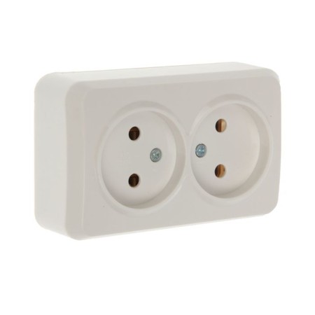 Smartbuy "Jupiter" socket, 10 A, double, open, without salary, white
