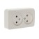 Smartbuy "Jupiter" socket, 10 A, double, open, without salary, white