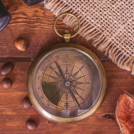 Compass "Sherlock" Brass 5.5x5.5x1.5 cm-1