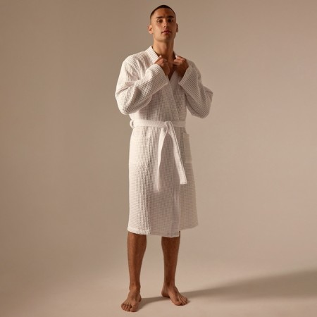 Wafel dressing gown Male SL Home: BOHO "Blanc de Blanc", size L, 100% cotton, 280 g/m2-2