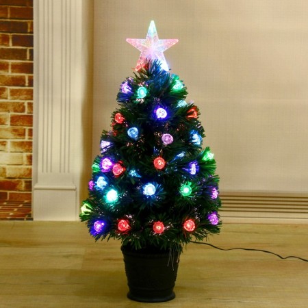 Fibrooptic Christmas tree 60 cm ball, D of the lower tier 36 cm, 55 branches