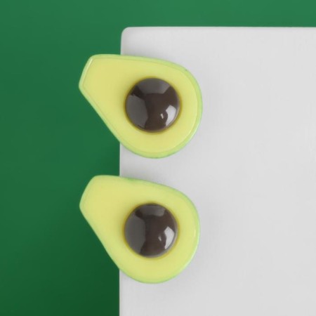 Avocado plastic earrings, brown-salad color-1