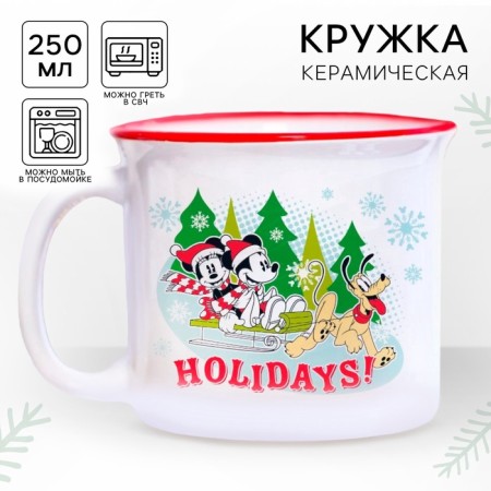 New Year's mug Hoolidays! Mickey Mouse and Friends, 350 ml