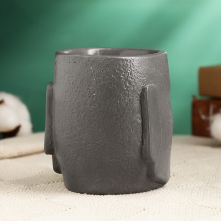 Kashpo - organizer "Higherulus Moai" 10 cm, gray, bronze-3