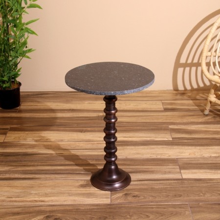 Coffee table 41x41x57 cm, aluminum/marble