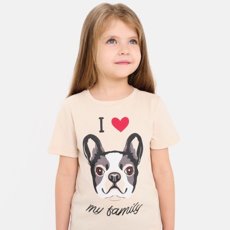 T-shirt Children's KAFTAN "DOG" R.32 (110-116), beige-4