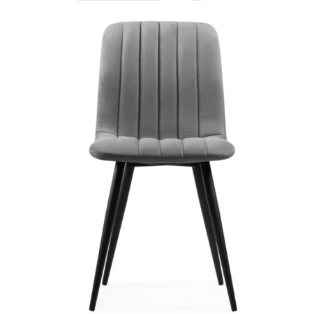 Stool on a metal frame Dani metal/velor, black/gray 43x48x85 cm-1